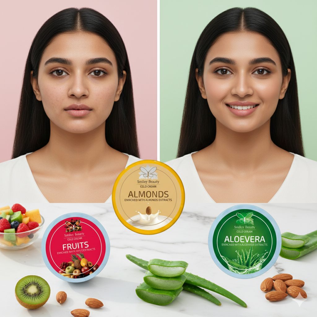 Ultimate Hydration Trio: Smiley Beauty Cold Cream Combo — Almond, Mixed Fruit & Aloe Vera